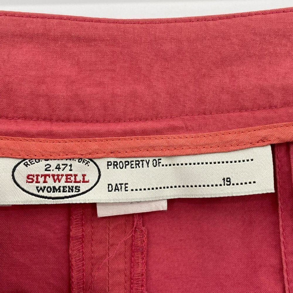 Anthropologie x Sitwell Pleated Mini Skirt Salmon Pink Nylon Cotton Made USA 10 - Picture 6 of 9